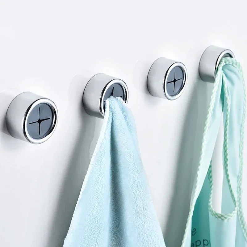 Self Adhesive Towel Plug Holder Wall Mounted Bathroom Organizers Towel Hooks Storage Rack Kitchen Rags Dishcloth Clips Towel Hooks 2Pcs