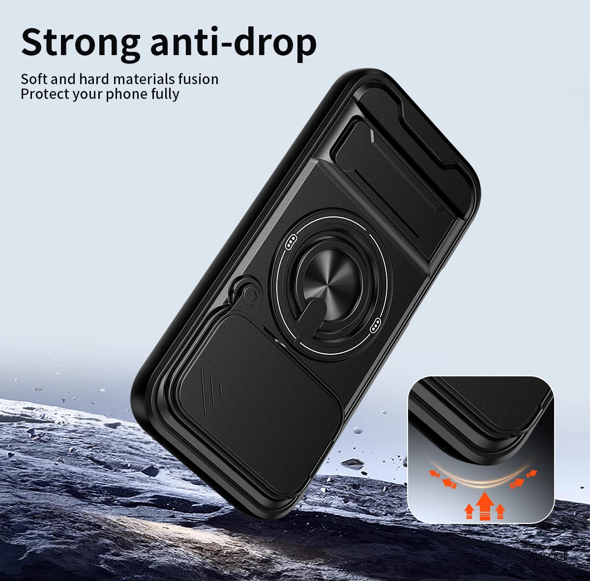 Armour Shockproof Magnetic Protection Phone Case with Camera Window and Foldable Stand