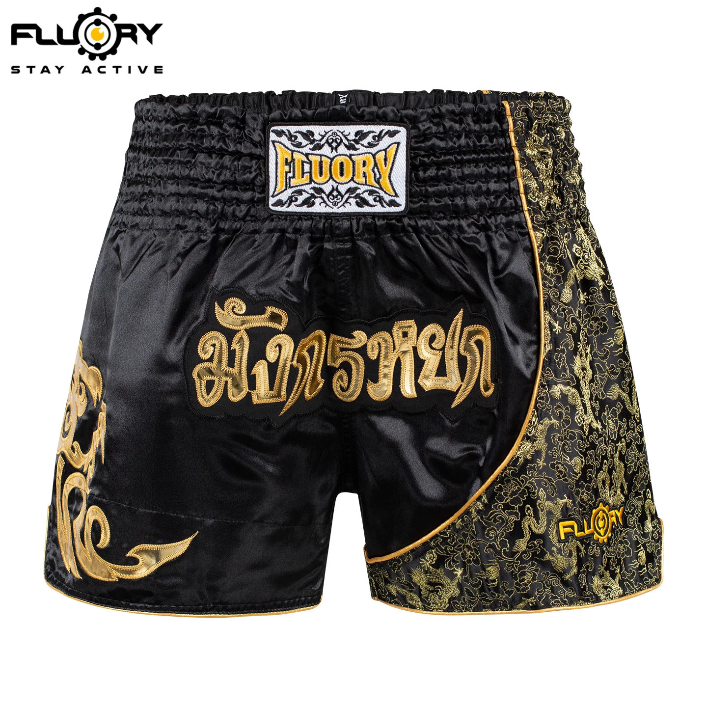Fluory 인쇄 싸움 반바지 권투 반바지 자수 패치 무에타이 반바지