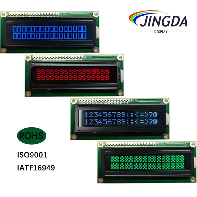 VA STN FFSTN 1602 Character LCD Display 16X2 DOT Matrix Red White Blue Yellow Green Black ST7066u Driver IC 5V LCD Modules