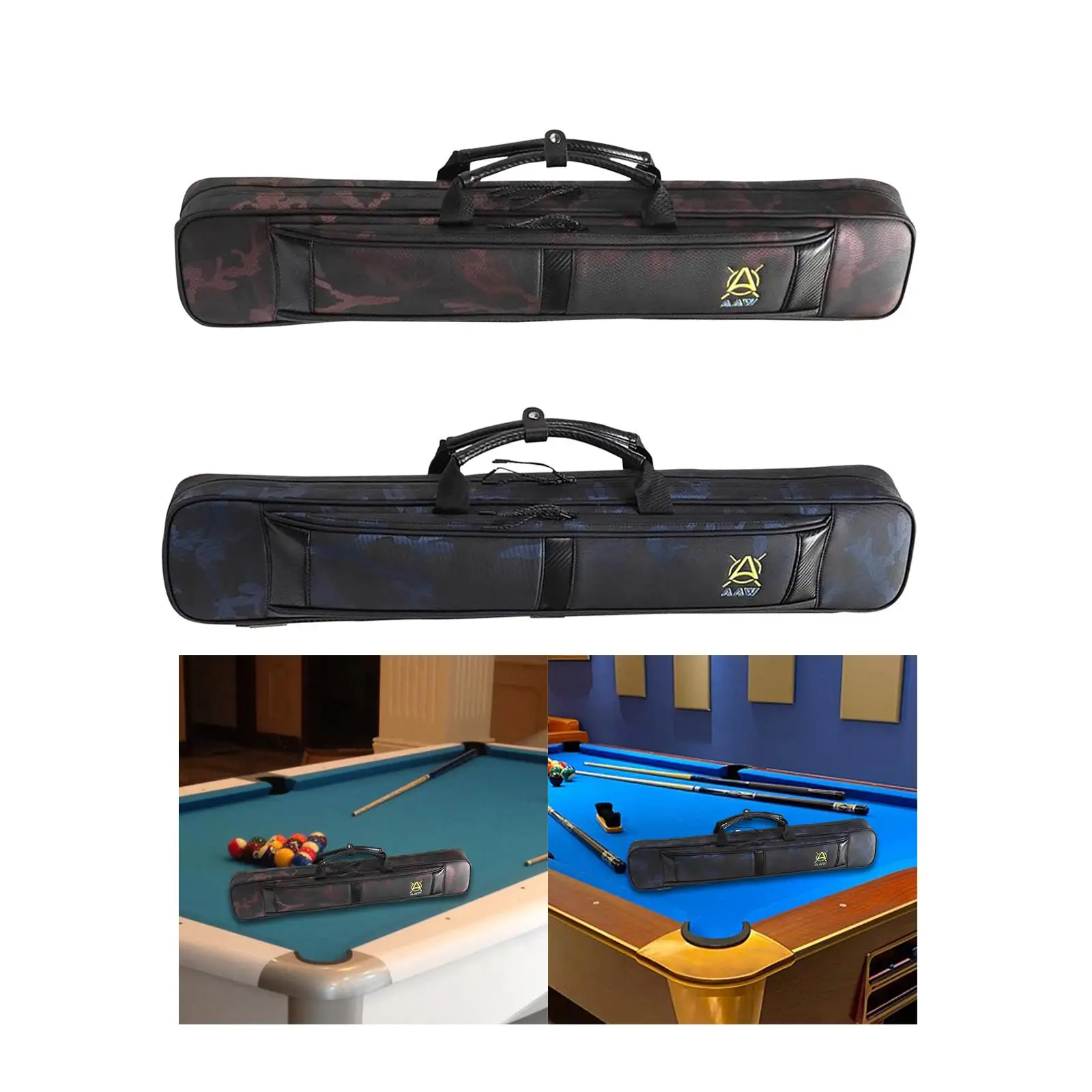 3x4 Pool Cue Carrying Case 7 Hole Pool Cue Bag with Backpack Straps 82cm