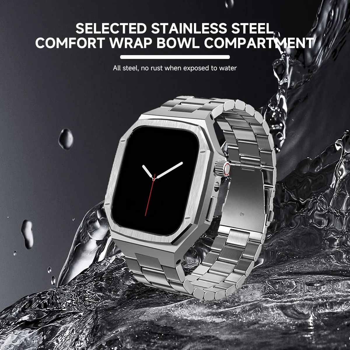 Luxury Stainless Steel Strap and Case Set for Apple Watch Series 10