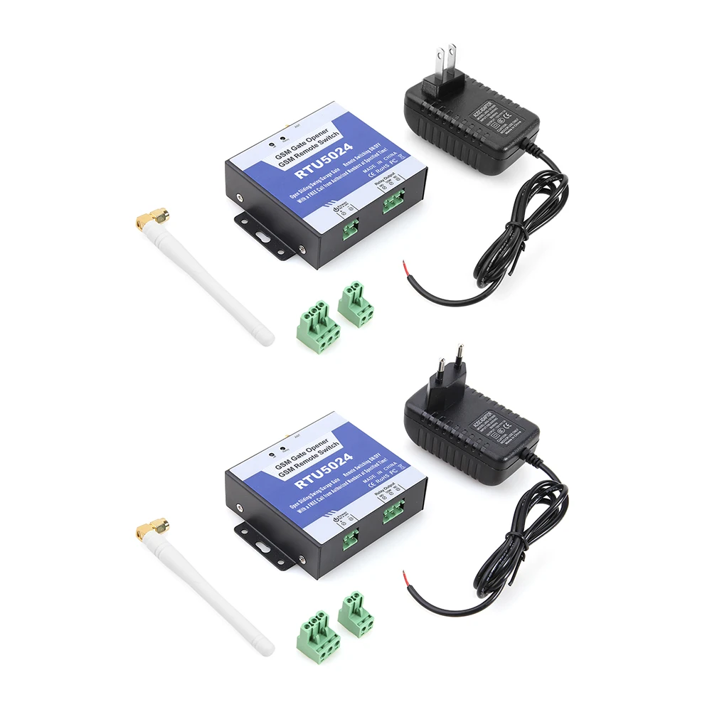 RTU5024 GSM 액세스 제어 키트 850/900/1800/1900MHz 안테나가 있는 무선 게이트 제어 릴레이 4G 미국/EU 플러그 홈 보안 장치