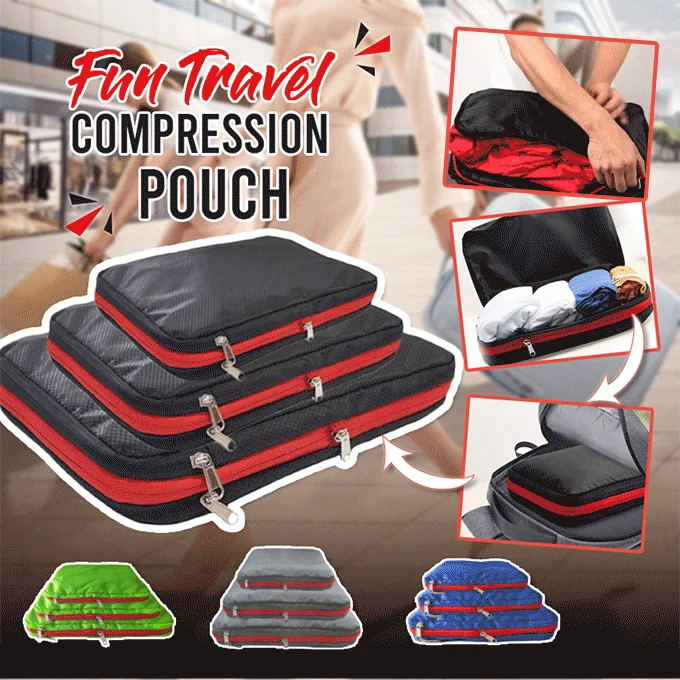 Poudres de compression de voyage amusantes, sac de rangement rapide, sacs  d'évaluation portables à double couche en nylon, sac multifonction de tri