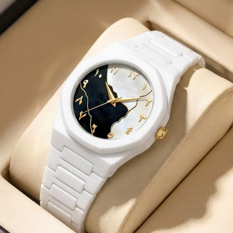 1pc All-Black Metal Chain Watch with Octagonal Bezel, Unique Markings, Simple and Stylish, Unisex, Trendy and Versatile - Image 13