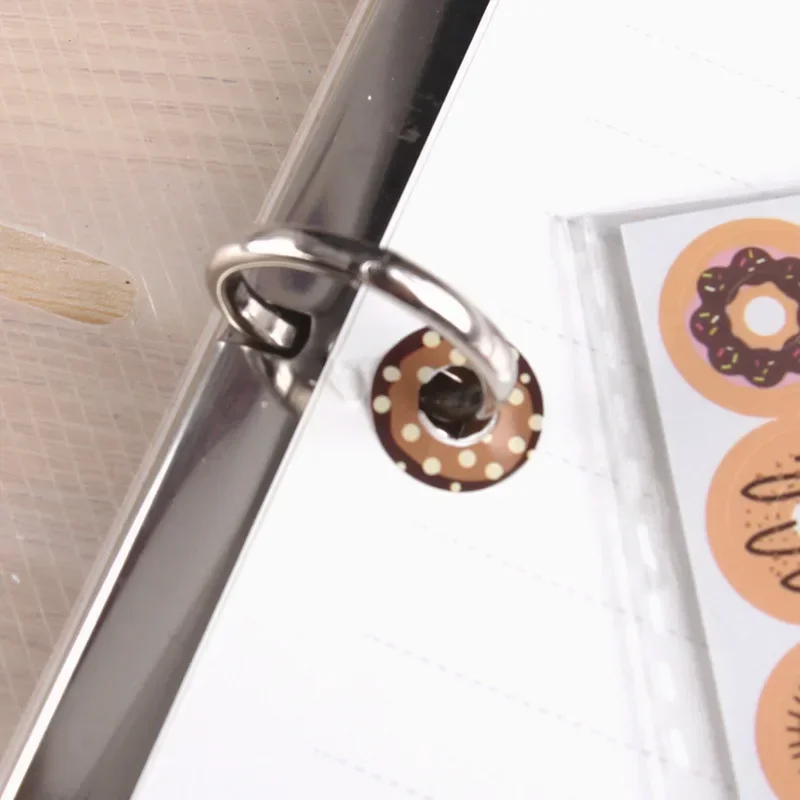 Kawaii Donuts Loose Leaf Hole Stickers Self Adhesive Protector Labels for Notebook Planner Office Binding Hole Reinforcement