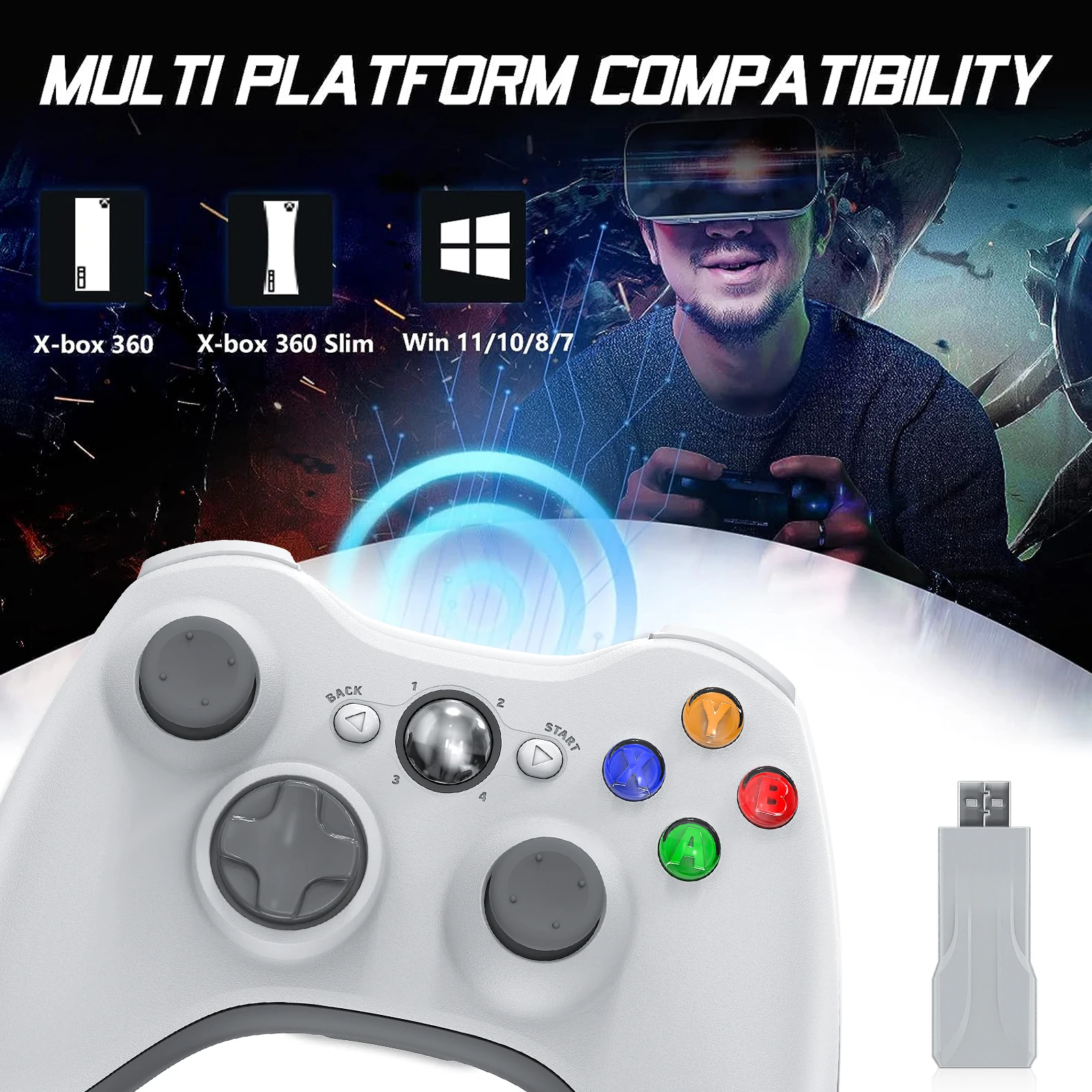 2.4G Wireless Controller for Xbox 360 & PC 2