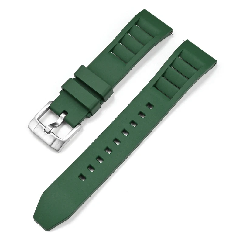 Premium FKM Fluoro Rubber Quick Release Waterproof Watch Strap with Stainless Steel Buckle