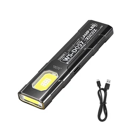 Portable Keychain LED COB Flashlight - USB Rechargeable Mini Torch with Pen Clip and Magnetic Base (Big 1PCS)