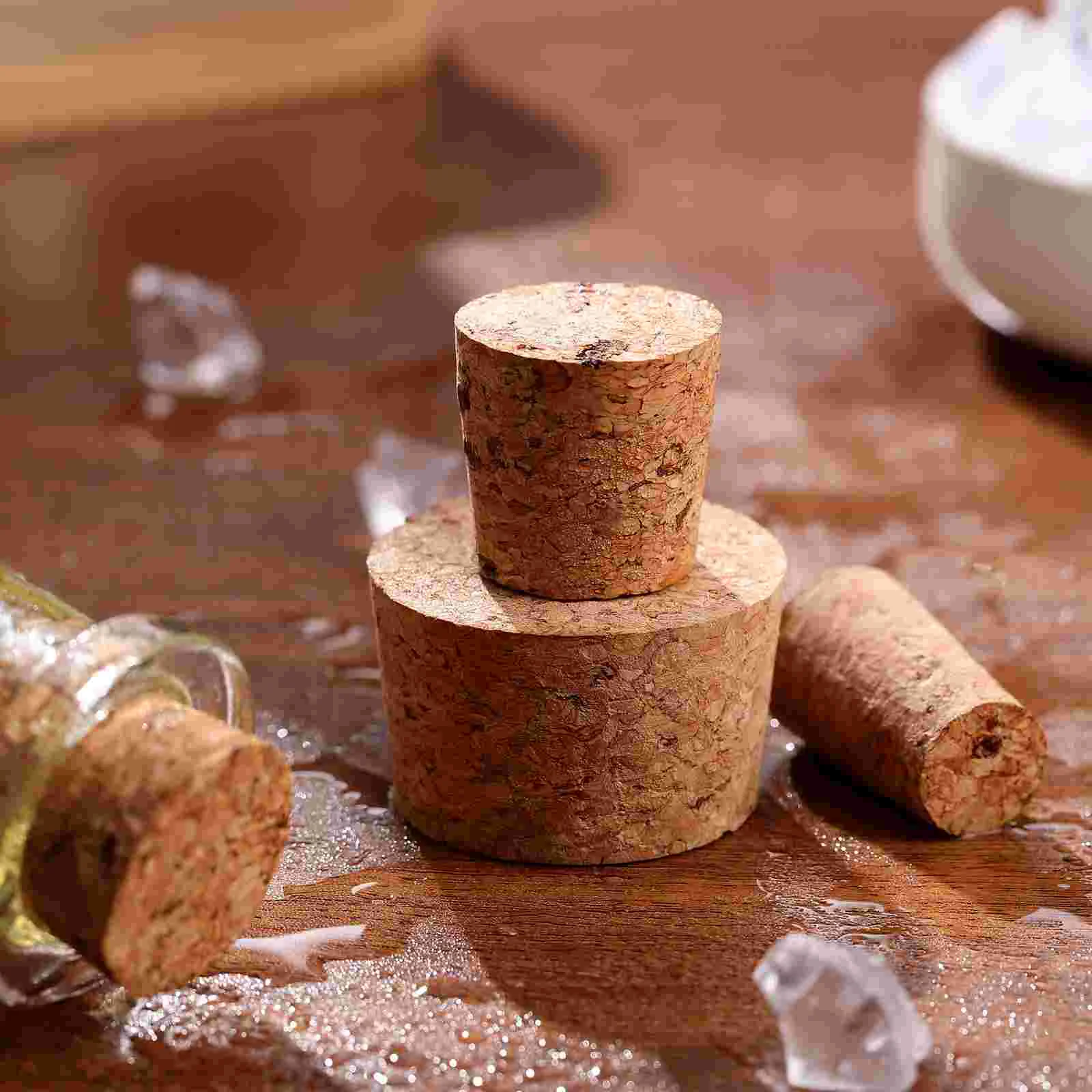 

Cork Wooden Bottle Stoppers Tapered Corks Mini Jars Leak-proof Plugs Beer Bottles Natural Replacement for