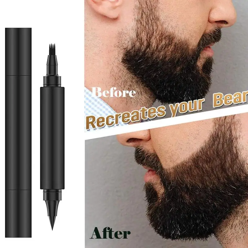 Men Beard Filling Pen Kit Face Moustache Repair Shape Mustache Styling Salon Repair Tool Bear Pencil Filler Beard Pen Barber