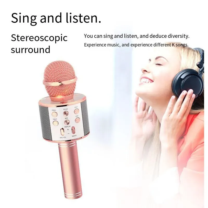 조명이 있는 무선 블루투스 휴대폰 마이크, 전국 노래방, 블루투스 오디오, 노래방 보물