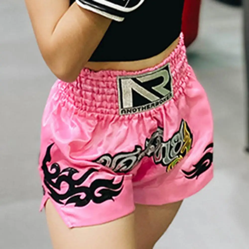 Volwassenen Kids Muay Thai Shorts Ademend Gevecht Kickboksen Training Trunks Borduurwerk Boksbroek Meisjes Jongens Vechtkleding