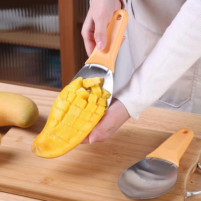Special Knife for Mango Cutting, Multifunctional Fruit Spoon, Watermelon Cutting, Modeling Tool, Pattern Eating, Diced Mango