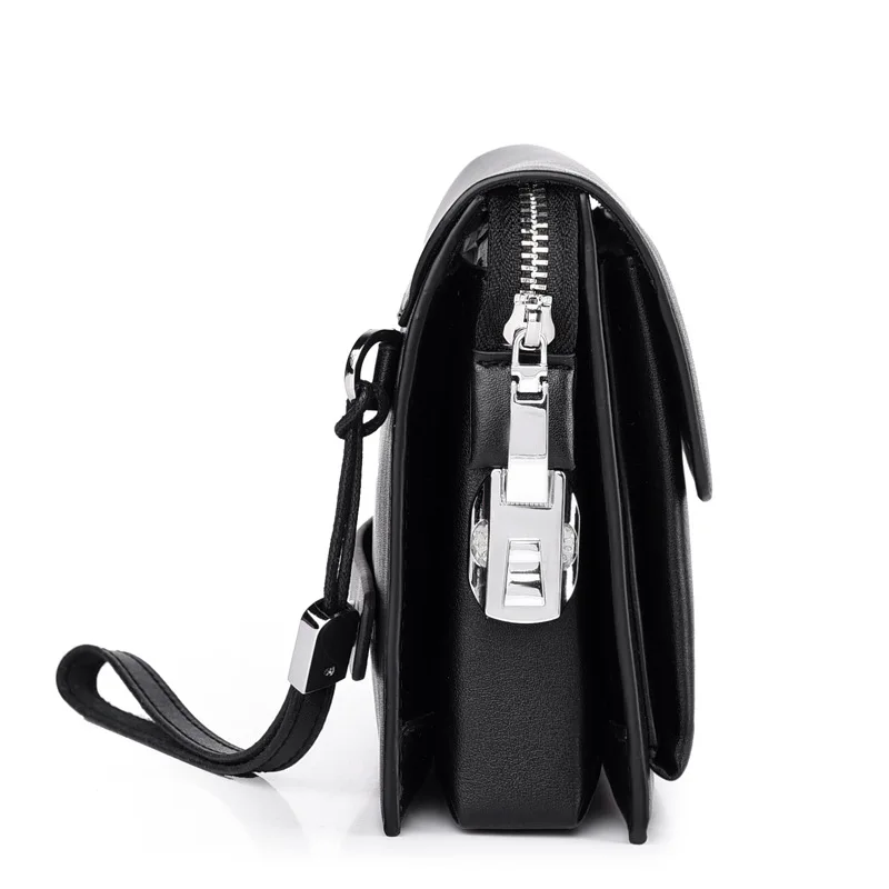 Men's Moneybag Code Lock Handbag Large Capacity PU Leather Business Bag Long Wallet Zipper Letter Leisure Black Brown Phonebag