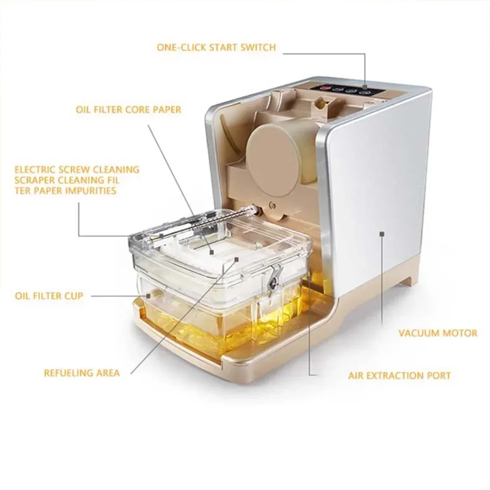 Commercial Oil Press, Household Small Vacuum Filter Oil Press/ Multifunctional Peanut Sesame Oil Press. 4
