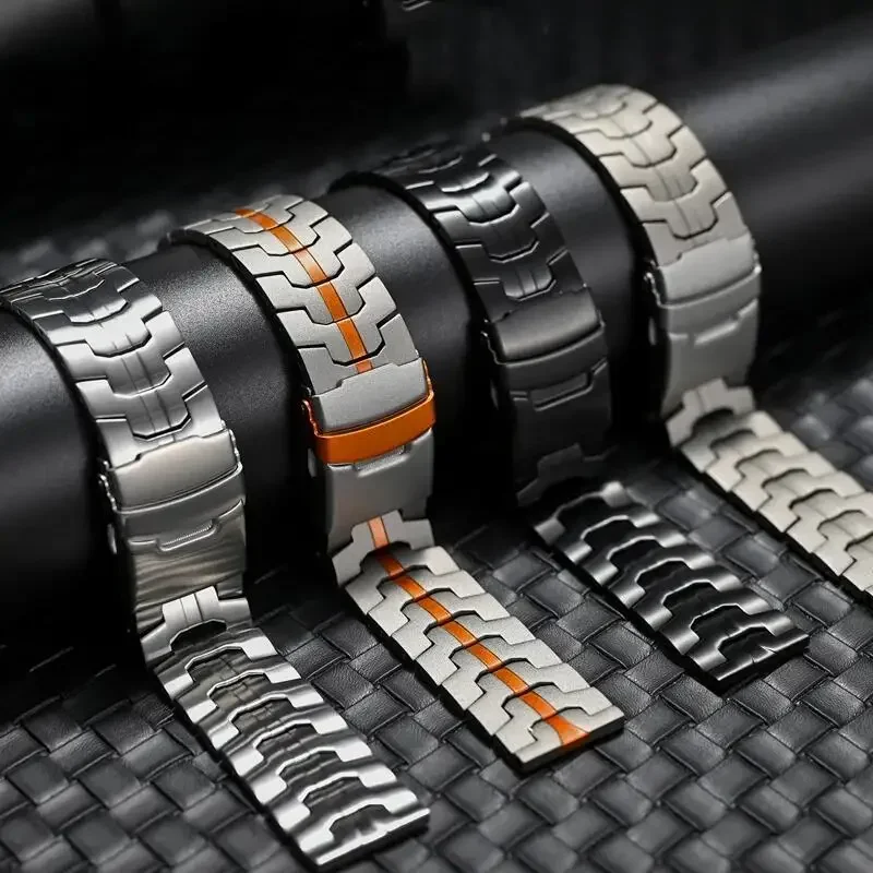 Elegant 22mm Stainless Steel Watch Strap - Premium Metal Band Bracelet