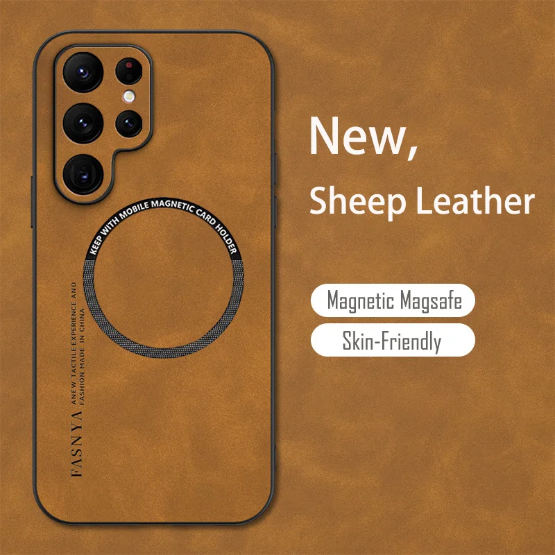 Vintage Sheepskin Magnetic Leather Phone Case Cover