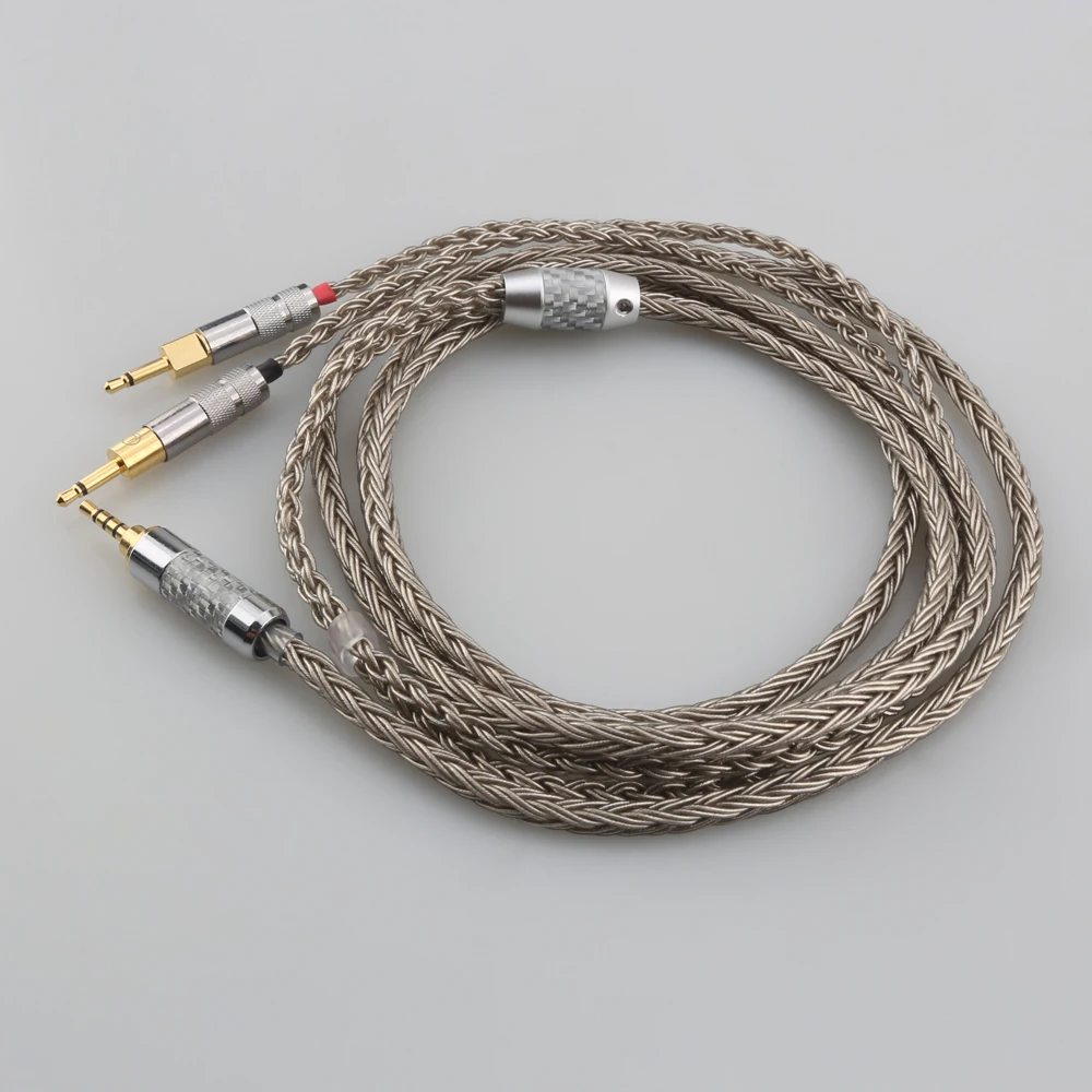 16 Cores Silver Plated HiFi Cable 6.35mm 3.5mm 4.4mm Male to Dual 2.5mm Adapter for Sennheiser HD700 NW ZX300A Headphone