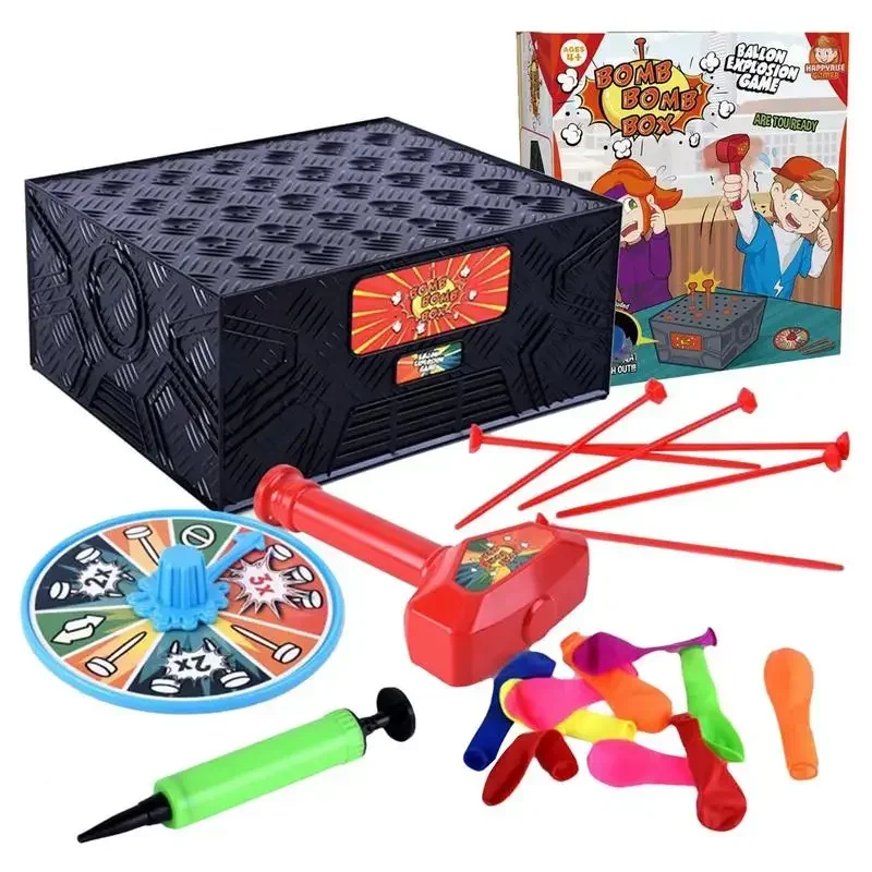 

Balloon Box Game Hammer Balloon Blast Box Game Fun Creative Spin Game Anti Stress Crazy Party Prank Funny Educational Toy