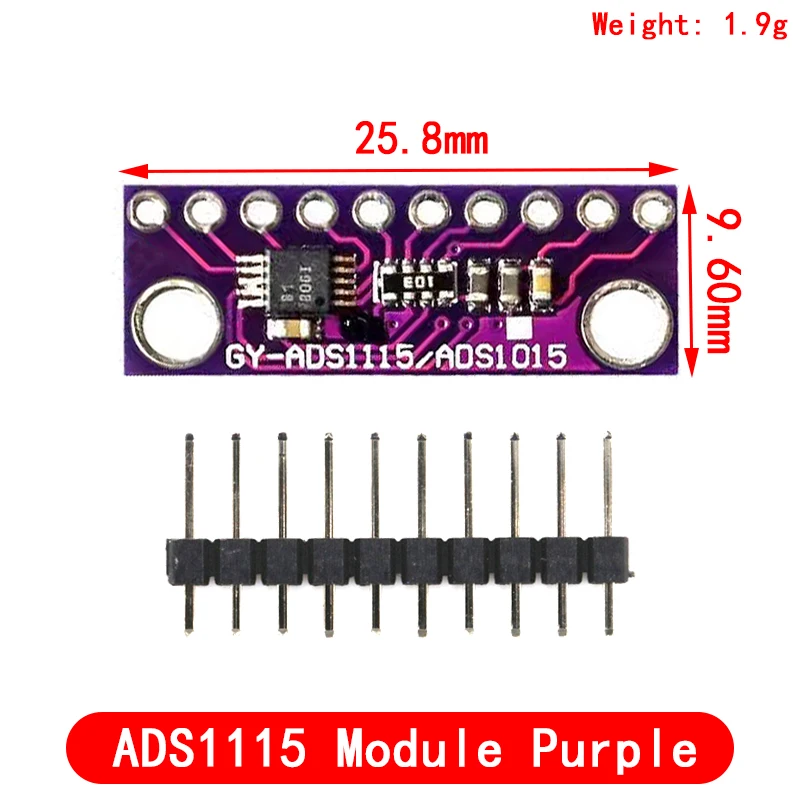 16 Bit I2C ADS1115 ADS1015 Modul ADC 4 Kanal mit Pro Gain Verstärker 2,0 V bis 5,5 V für Arduino RPi – Detail 7