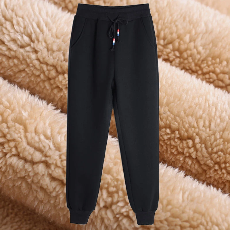 

Winter Fashion Thick Lambskin Cashmere Long Pants Warm Female Casual Cotton Loose Harlan Pants M-2XL Chic Ladies Trousers 29400