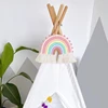 Rainbow Wall Hanging Ornaments 8 Lines Macrame Tapestries Woven Rainbow with Tassels for Nursery Room Home Decorations 5