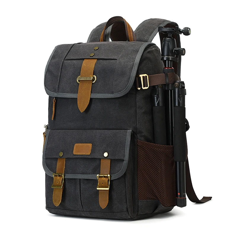 Bolsa de fotografía de lona Batik Retro para hombres, mochila de