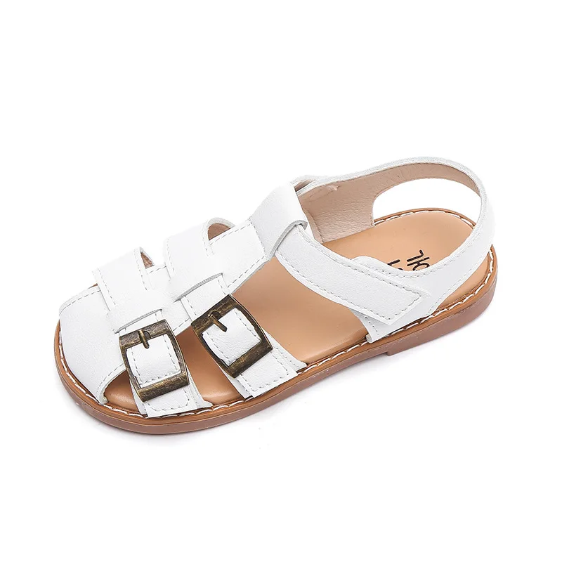

CUZULLAA Children Boys Breathable Buckle Beach Sandals Summer Shoes For Kids Girls Hook & Loop Sandals Size 26-36
