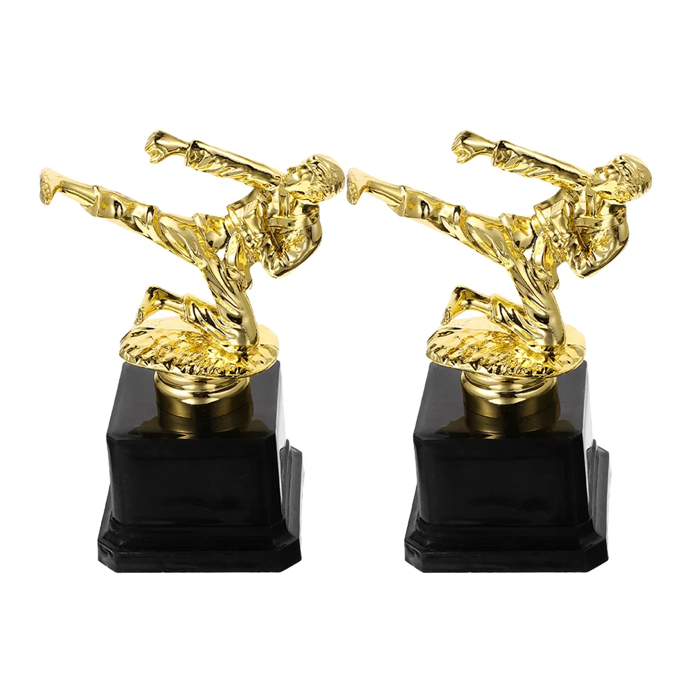 

2 Pcs Taekwondo Trophy Gift Winner Decor Prize Celebration Competition Award for Kindergarten Cup Plastic Craft Ceremony