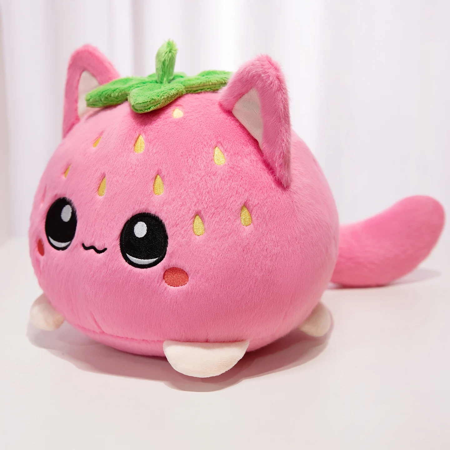 Plush Toy Soft Hug Strawberry Cat Doll Children's Doll Creative Filling Animal Birthday Gift Christmas Decoration