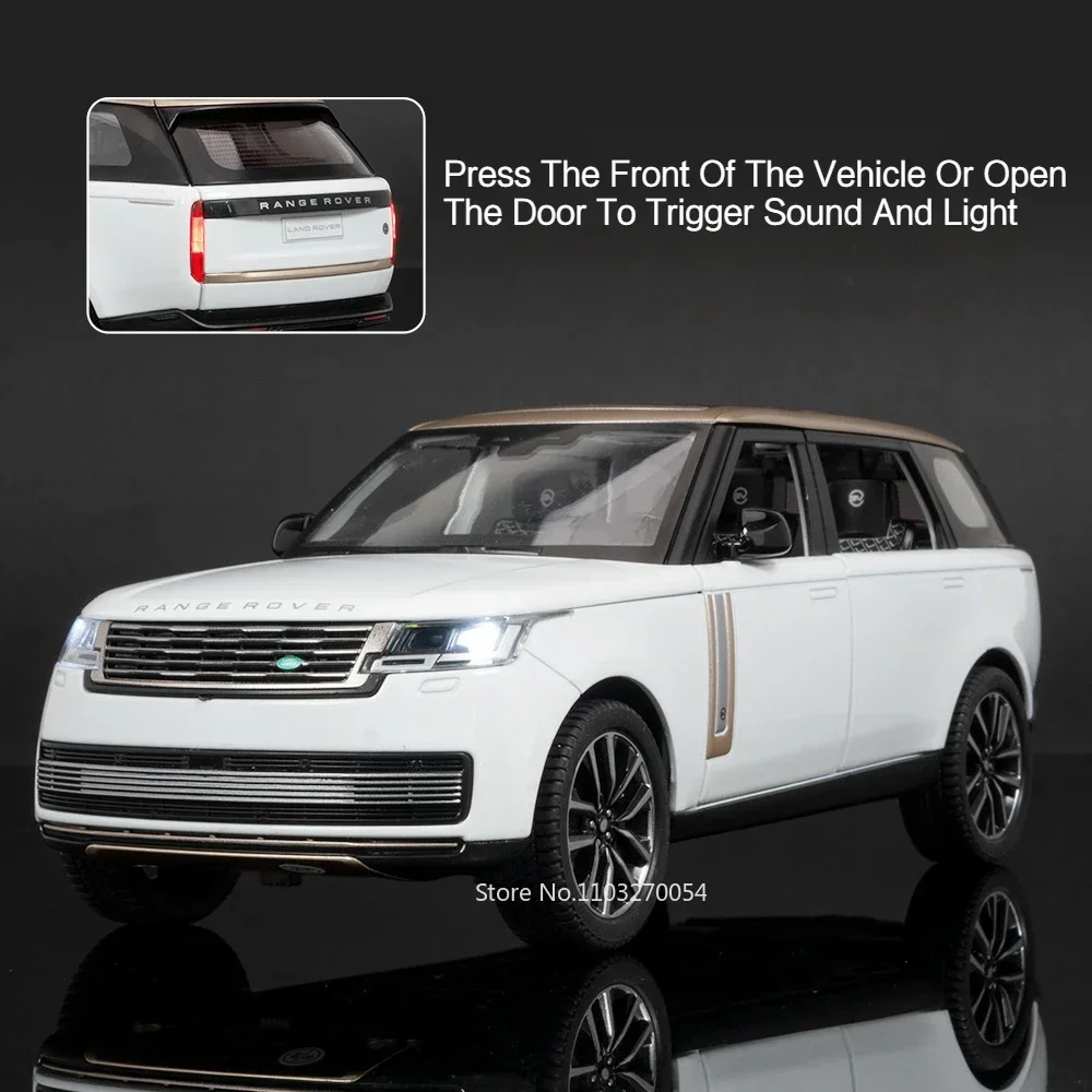 1:24 Land Rover Defender Diecast Toy Car with Sound and Light Features - Kids Christmas Gift