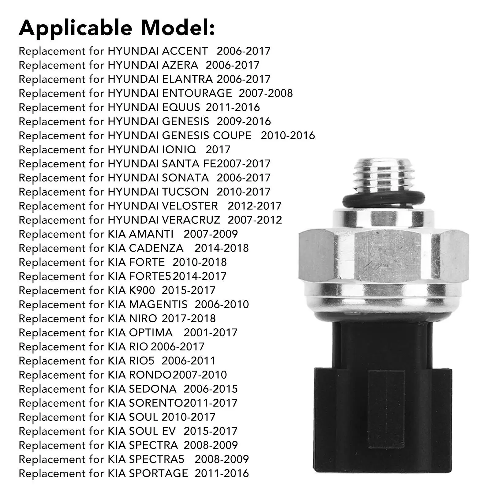 AC Pressure Switch Sensor Durable Construction Simple Operation Precision Craftsmanship Precise 97721 3K000 Flexible for car