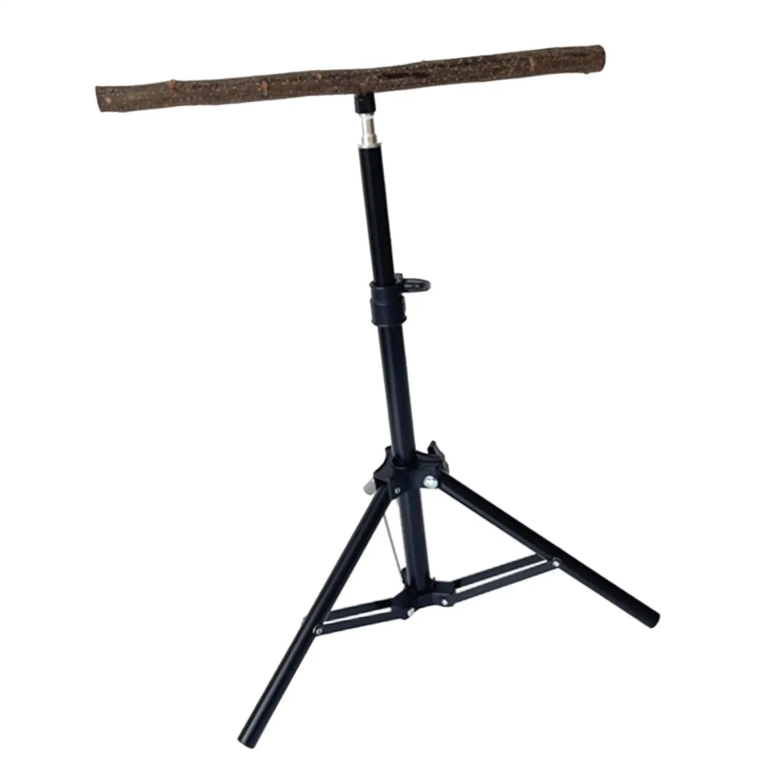 Wooden Parrot Perch Height Adjustable Tripod Stable Exercise Toy Parrot Floor Stand Pet Supplies for Finches