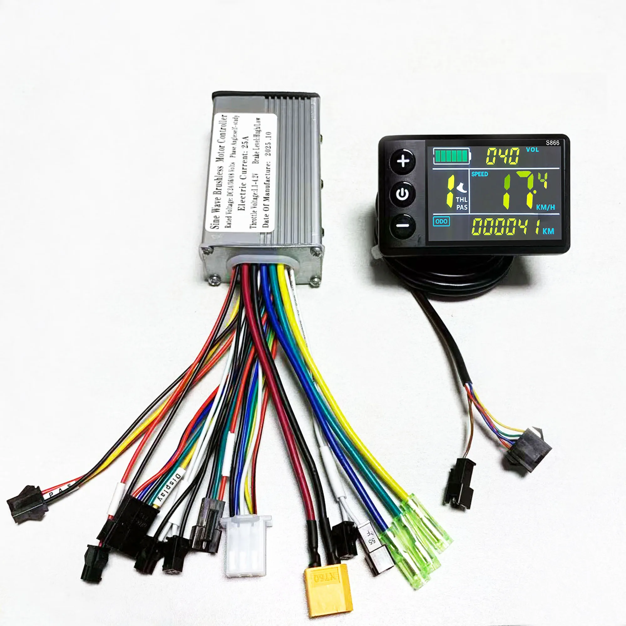 24V36V48V sine wave brushless motor controller 250W 350W-500W with S866 color LC
