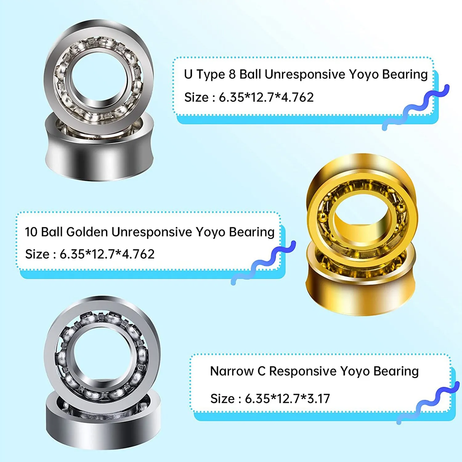 Yoyo Bearing Kit 10 Ball+Yoyo Bearing+Bearing Removal Tool+6Yoyo String+6Yoyo Axles yoyo ball yoyo string