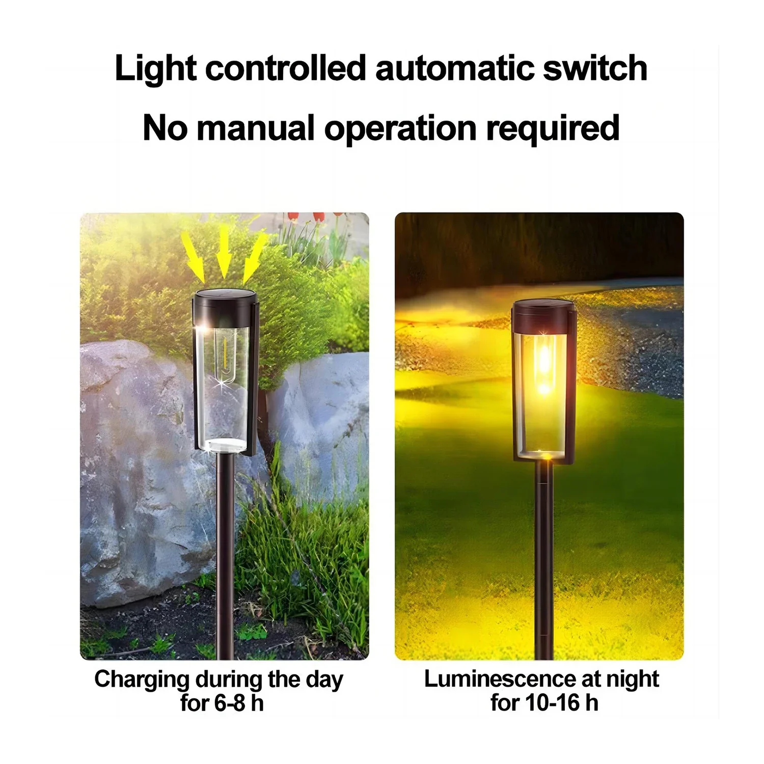 LED Solar Outdoor Pathway Lights, Tungsten Filament Bulb, Solar PathWalkway Lighting, Waterproof, Landscape Yard, Lawn Driveway