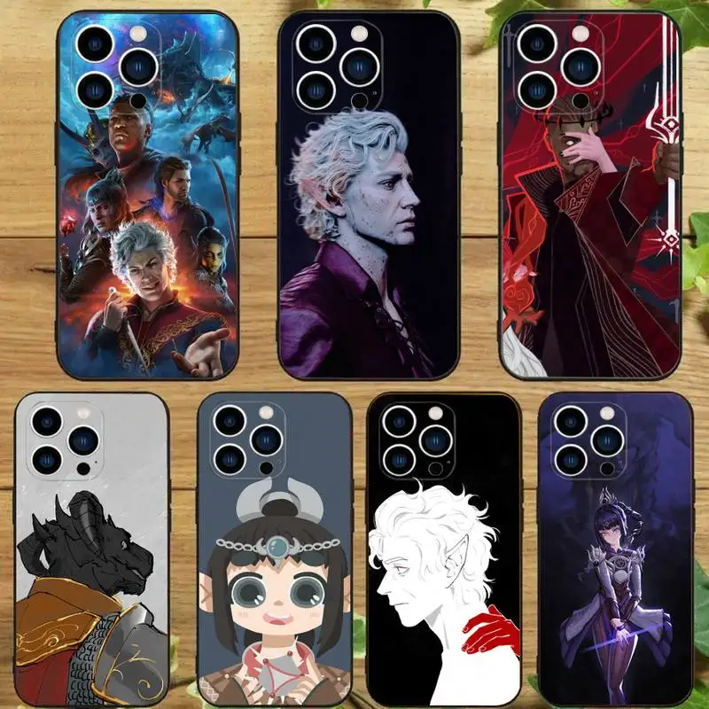 Custodia Per Telefono B-Baldurs Gate 3 Per Iphone 15 14 13 12 11 Pro Max Xs Xr X 7 8 Plus 12 13 Mini Cover Nera In Silicone