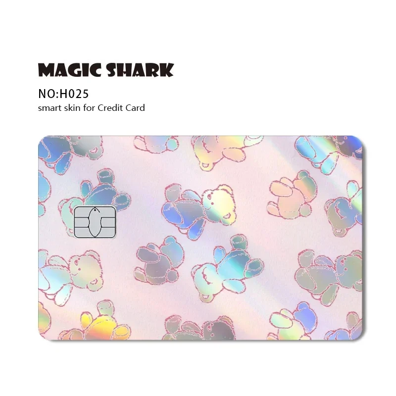 Skull Panda Hunter Blue Dragon Holographic Card Sticker Skin
