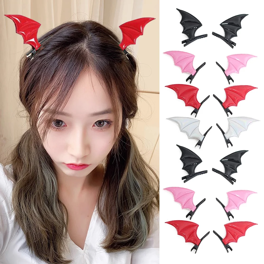 

Hair Accessories Halloween Bat Wings Shape Hairpins Cosplay Ears Side Bangs Clips 1 Pairs Hair Clips Animal Ears Punk Barrettes