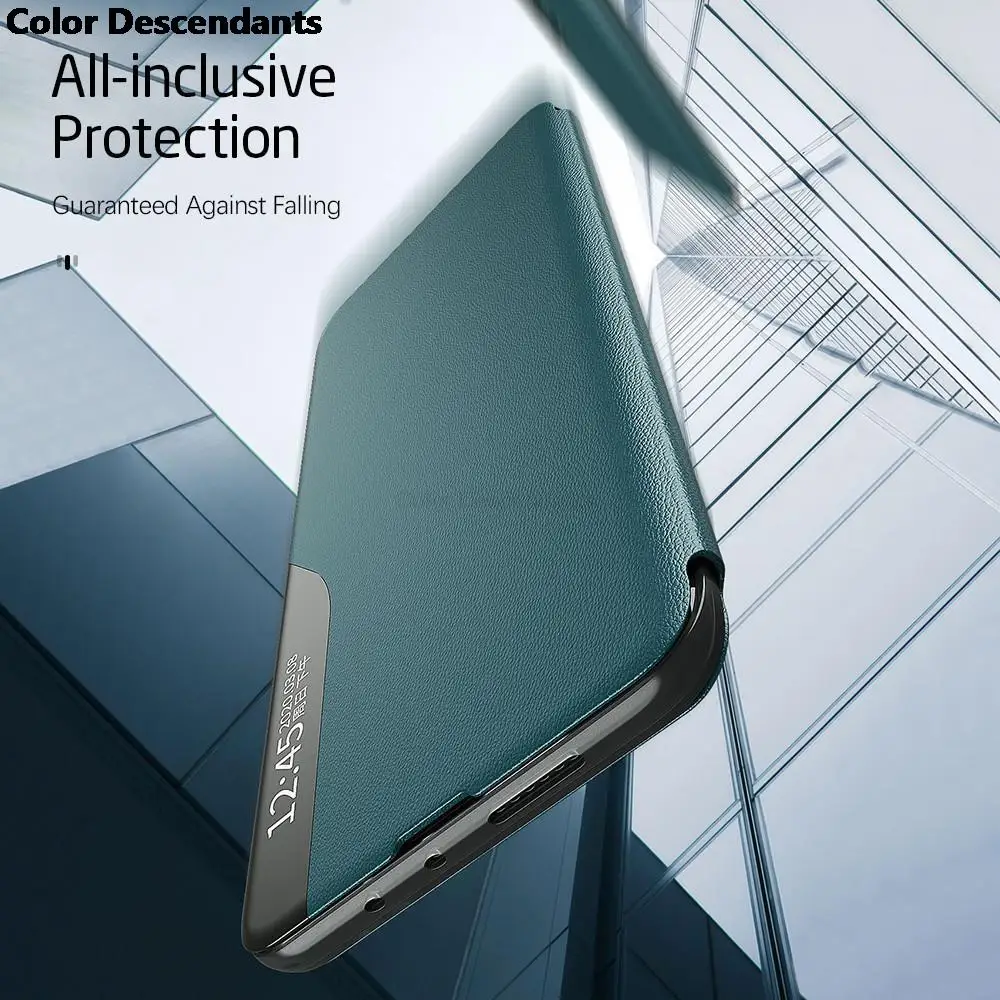 Leather Phone Case For Samsung Galaxy A34 5G Flip Case Smart View Leather Cover Samsang A 34 34A SamsungA34 GalaxyA34 Magnetic Book Bracket Fundas phone case leather phone case leather wallet case leather case