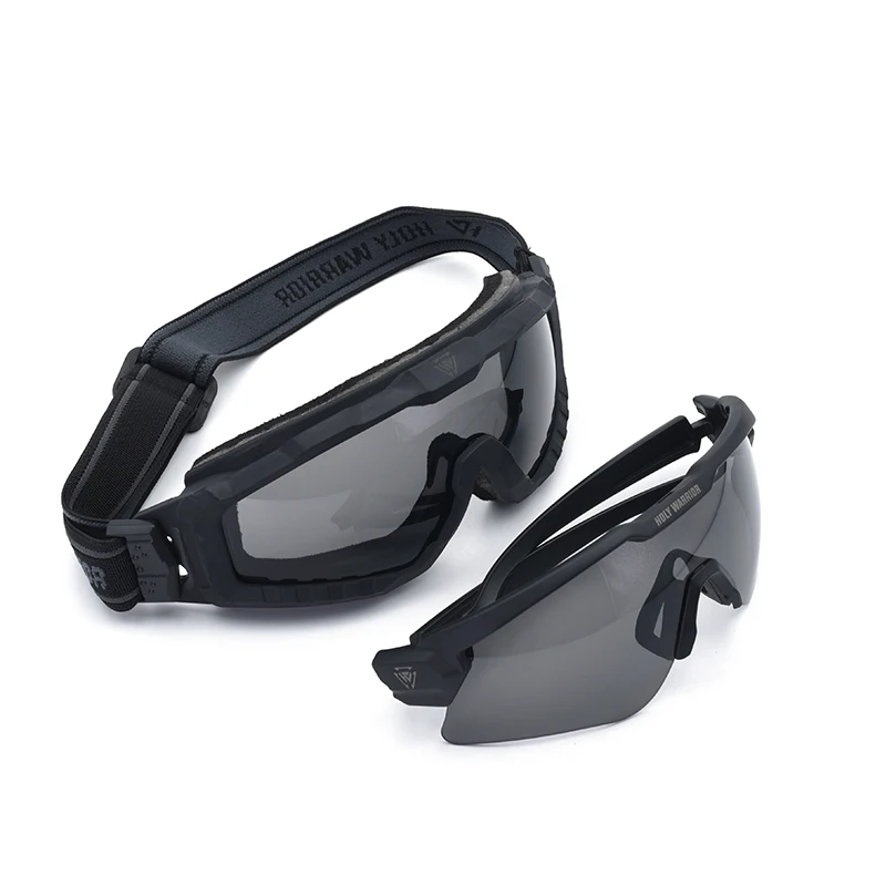 Shooting Goggles Holy Warrior Goggles Ballistic Glasses 3pcs of Lens Tactical Airsoft Hunting Air Gun Shooting Outdoor Set Combination EHY