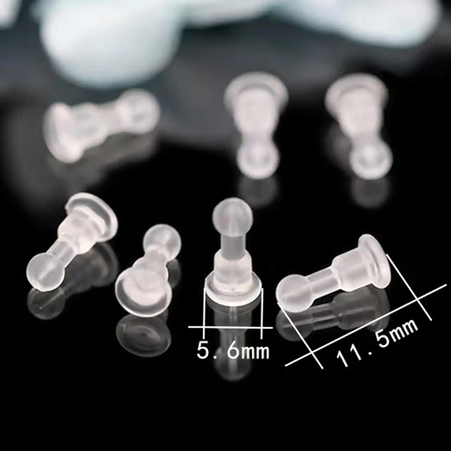 50 Stück lange, vollflächige Silikon-Ohrringverschlüsse, weiche Ersatz-Ohrringstopper, hypoallergen, für Ohrstecker, Haken und alle Arten von Ohrringen – Detail 4