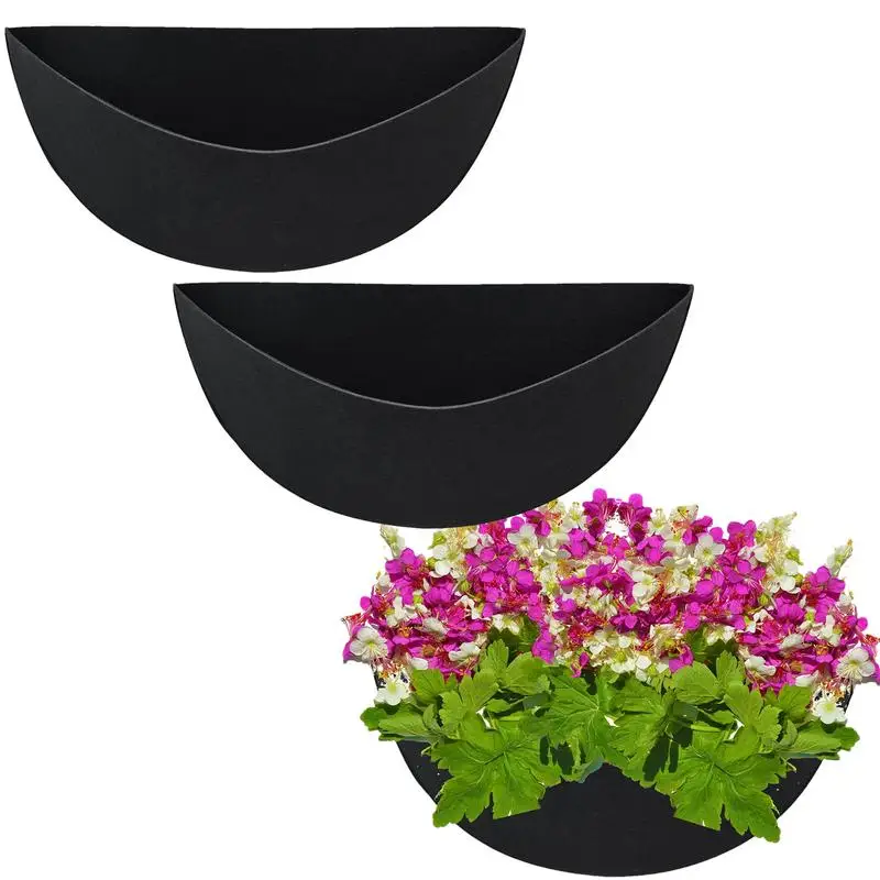 

3pcs Half Round Planter Liner Planter Replacement Liners Flower Planter Fabric Liner Green Plant Hanging Basket For Flowers