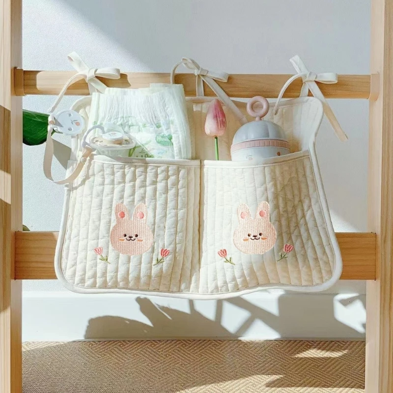 

Hanging Diaper Organizer Stackers- Nursery Storage for Diapers Wipes Baby-Essentials Storage for Changing Table Crib