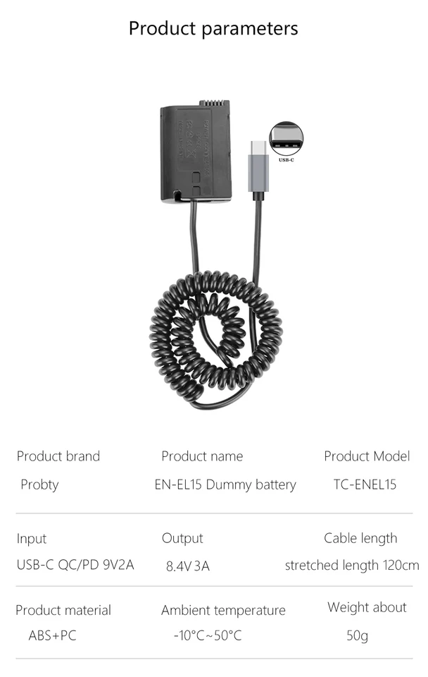 EH-5 AC Power Adapter EP-5B DC Koppeling EN-EL15 Dummy Batterij voor Nikon Z7 Z6 D7500 D7200 D7100 D7000 D850 D810 D800 D800E D750 D610 Camera 'S