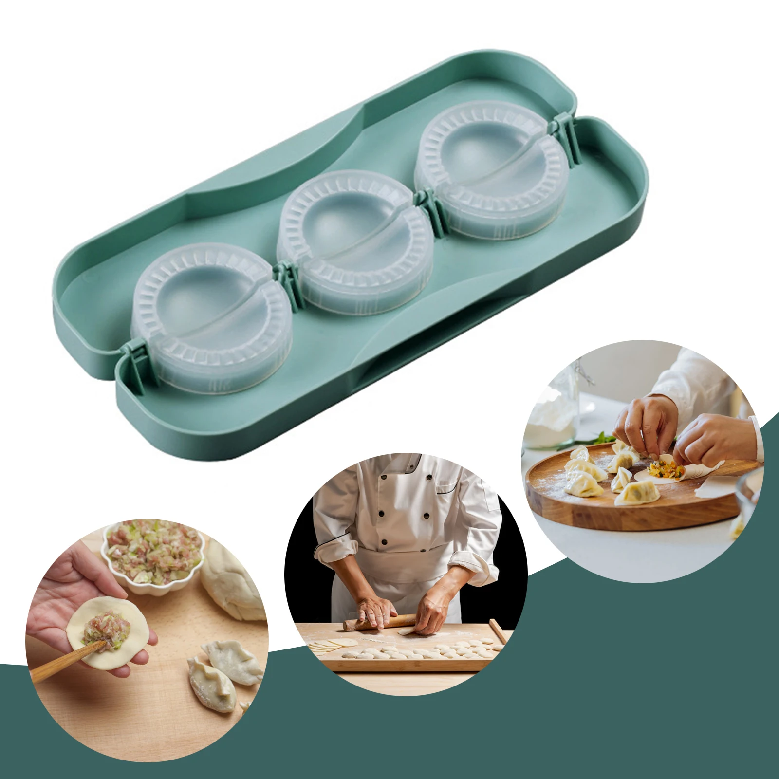 

Ручная фотоформа для вареников, набор «сделай сам» с 3 отверстиями, рельефная обертка для вареников, кухонные аксессуары