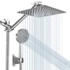 2-IN-1 Bathroom Shower Combo High Pressure Rainfall Shower Head with Extension Arm Handheld Shower Head with Wall Bracket Hose 1