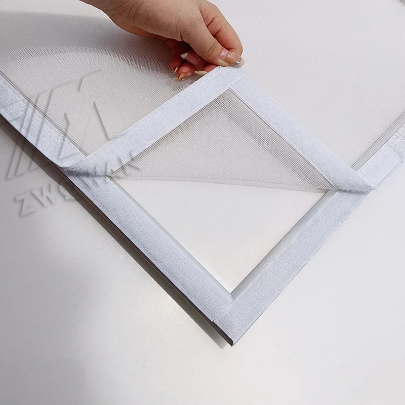 Customizable mosquito and insect screen window self-adhesive non perforated mesh easy self installation invisible screen door