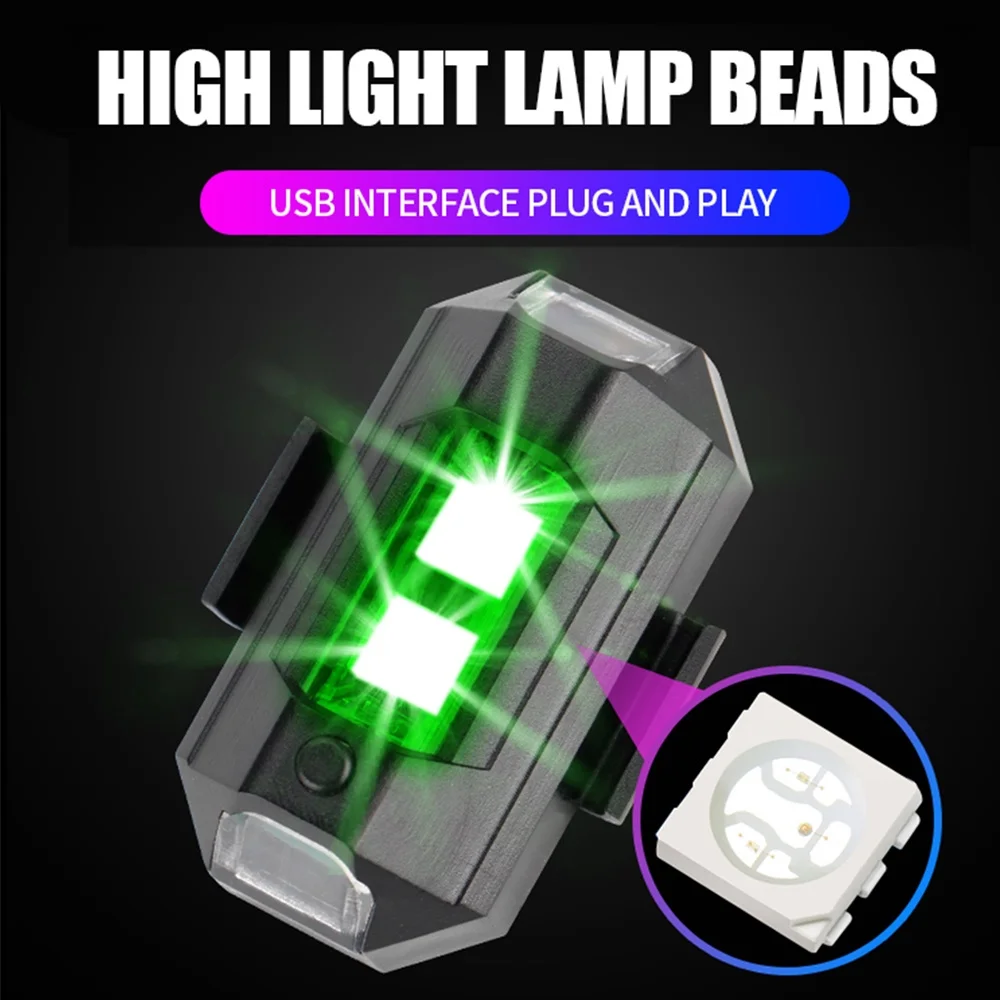 Strobe Light Motorcycle Light Motorcycle LED Lights Bicycle Light Motorcycle Turn Signal Lights Motorcycle Turn Signal 1PC 7 Color Mini USB Charging LED Anti-Collision Motorcycle Bicycle Light 5V Drone Strobe Lights Flashing Warning Signal Light
